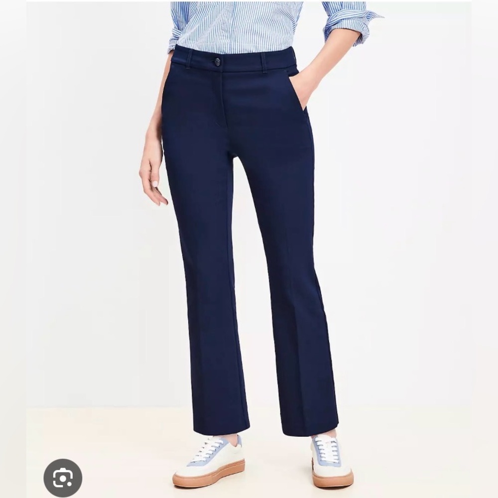 LOFT Dark Blue Ankle Flare Pants